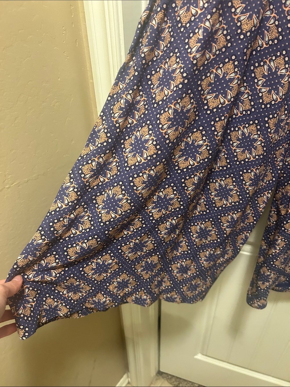 Maeve purple orange Printed Maxi wide leg palazzo pants - Picture 3 of 8